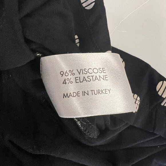 Sade Women's Polk Dot Wrap Dress Black/Cream 3/4 Sleeve Size 4 Knee Length - Picture 9 of 9